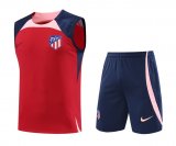 23/24 Atletico Madrid Red Soccer Training Suit Singlet + Short Mens