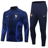 2022 France Royal 3D Print Soccer Training Suit Mens