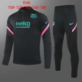 2020-21 Barcelona Black Kids Soccer Training Tracksuit Half Zip