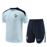 2024 France Blueish Soccer Training Suit Jersey + Short Mens