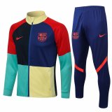 21/22 Barcelona Colorful Soccer Training Suit Jacket + Pants Mens
