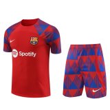 23/24 Barcelona Red Soccer Training Suit Jersey + Short Mens
