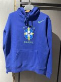 2022 Brazil Blue Pullover Hoodie Soccer Sweatshirt Mens