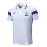 23/24 Olympique Marseille White Soccer Polo Jersey Mens