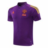 20/21 Manchester United Purple Men Soccer Polo Jersey
