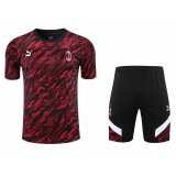 21/22 AC Milan Red Soccer Training Suit (Jersey + Short) Man