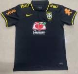 2022 Brazil Black Soccer Polo Jersey Mens