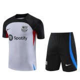 23/24 Barcelona Light Grey Soccer Training Suit Jersey + Short Mens
