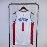 (IVERSON - 1) 23/24 Detroit Pistons White Swingman Jersey - Association Edition Mens