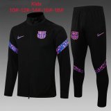 21/22 Barcelona Black Soccer Training Suit Jacket + Pants Kids