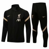 21/22 Liverpool Black - Gold Soccer Training Suit (Jacket + Pants) Mens