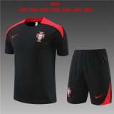 23/24 Portugal Black Soccer Training Suit Jersey + Short Kids