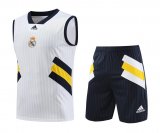 23/24 Real Madrid White Soccer Training Suit Singlet + Short Mens