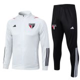 23/24 Sao Paulo FC White Soccer Training Suit Jacket + Pants Mens