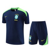 2024 Brazil Royal Soccer Training Suit Jersey + Short Mens