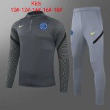 2020-21 Inter Milan Deep Grey Kids Soccer Training Suit