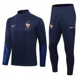 2022 France Royal Soccer Training Suit Mens