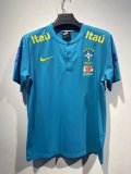 2022 Brazil Sky Blue Soccer Polo Jersey Mens