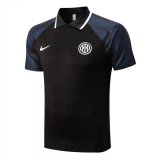 22/23 Inter Milan Black Soccer Polo Jersey Mens