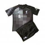 21/22 Liverpool Goalkeeper Black Soccer Kit (Jersey + Short) Kids