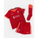 21/22 Liverpool Home Kids Soccer Jersey+Short+Socks