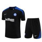 24/25 Inter Milan Black Soccer Training Suit Jersey + Short Mens