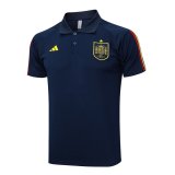 2023 Spain Navy Soccer Polo Jersey Mens