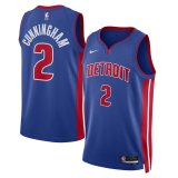 (CUNNINGHAM - 2) 23/24 Detroit Pistons Blue Swingman Jersey - Icon Edition Mens