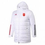 2022 Spain White Soccer Winter Cotton Jacket Mens