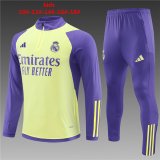 23/24 Real Madrid Yellow - Purple Soccer Training Suit Kids