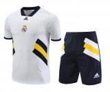 23/24 Real Madrid White Soccer Training Suit Jersey + Short Mens