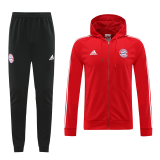 (Hoodie) 22/23 Bayern Munich Red Soccer Training Suit Jacket + Pants Mens