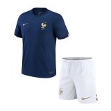 2022 France Home Soccer Jersey + Shorts Kids