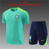 2024 Brazil Green Soccer Training Suit Jersey + Short Kids