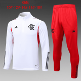 23/24 Flamengo White Soccer Training Suit Kids