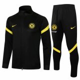 21/22 Chelsea Black II Soccer Training Suit Jacket + Pants Mens