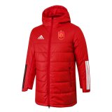 2022 Spain Red Soccer Winter Cotton Jacket Mens