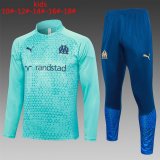 23/24 Olympique Marseille Green Diamond Soccer Training Suit Sweatshirt + Pants Kids