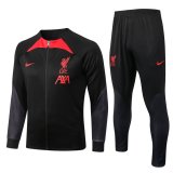 22/23 Liverpool Black Soccer Training Suit Jacket + Pants Mens