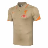 21/22 Liverpool Gold Soccer Polo Jersey Mens