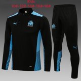 21/22 Olympique Marseille Black Soccer Training Suit Kids