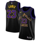 (JAMES - 23) 23/24 Los Angeles Lakers Black Swingman Jersey - City Edition Mens