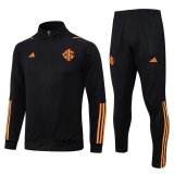 23/24 Internacional Black Soccer Training Suit Jacket + Pants Mens