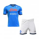 21/22 Napoli Home Kids Soccer Kit Jersey + Short