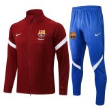 21/22 Barcelona Maroon Soccer Training Suit (Jacket + Pants) Mens