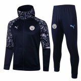 20/21 Manchester City Hoodie Navy Soccer Training Suit (Jacket + Pants) Man