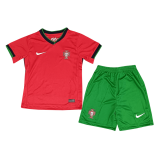 2024 Portugal Home Soccer Jersey + Shorts Kids