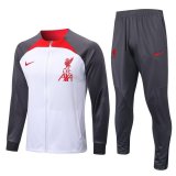 22/23 Liverpool White Soccer Training Suit Jacket + Pants Mens