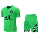 21/22 PSG Goalkeeper Green Mens Soccer Kit (Jersey + Shorts)