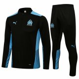 21/22 Olympique Marseille Black Soccer Training Suit Mens